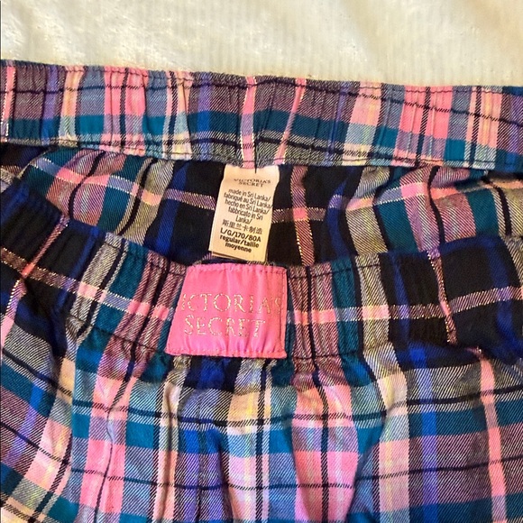 Victoria’s Secret Woman’s Plaid Pajama Lounge Pants w/pockets - Pink and Blue - Picture 6 of 6